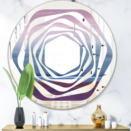 Purple Rock Landscape III - Modern Round or Oval Wall Mirror - Whirl