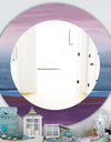 Purple Rock Landscape III - Farmhouse Mirror - Frameless Oval or Round Wall Mirror