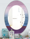 Purple Rock Landscape III - Farmhouse Mirror - Frameless Oval or Round Wall Mirror