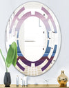 Purple Rock Landscape III - Modern Round or Oval Wall Mirror - Space