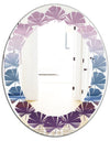 Purple Rock Landscape III - Modern Round or Oval Wall Mirror - Leaves