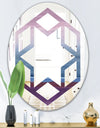 Purple Rock Landscape III - Modern Round or Oval Wall Mirror - Hexagon Star