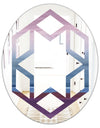 Purple Rock Landscape III - Modern Round or Oval Wall Mirror - Hexagon Star