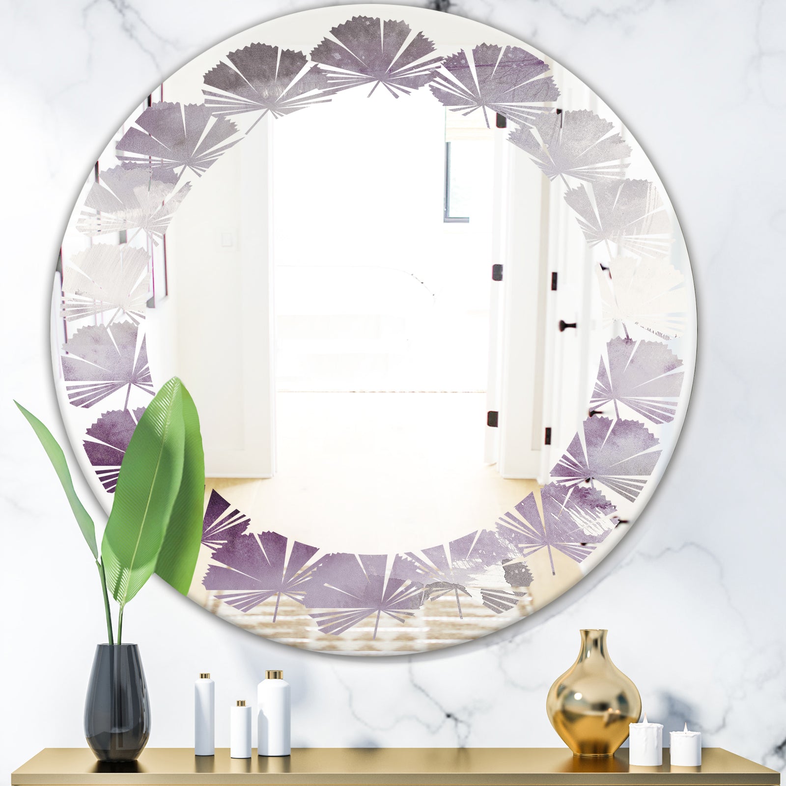 Porch Den 'Midnight At The Lake II Amethyst and Grey - Wall Mirror