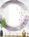 Midnight At The Lake II Amethyst and Grey - Modern Round or Oval Wall Mirror - Triple C