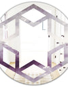 Midnight At The Lake II Amethyst and Grey - Modern Round or Oval Wall Mirror - Hexagon Star