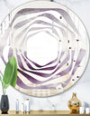 Midnight At The Lake II Amethyst and Grey - Modern Round or Oval Wall Mirror - Whirl