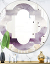 Midnight At The Lake II Amethyst and Grey - Modern Round or Oval Wall Mirror - Quatrefoil