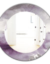 Midnight At The Lake II Amethyst and Grey - Modern Mirror - Oval or Round Wall Mirror