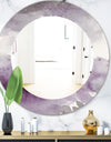 Midnight At The Lake II Amethyst and Grey - Modern Mirror - Oval or Round Wall Mirror