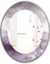 Midnight At The Lake II Amethyst and Grey - Modern Mirror - Oval or Round Wall Mirror