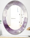 Midnight At The Lake II Amethyst and Grey - Modern Mirror - Oval or Round Wall Mirror