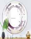 Midnight At The Lake II Amethyst and Grey - Modern Round or Oval Wall Mirror - Space