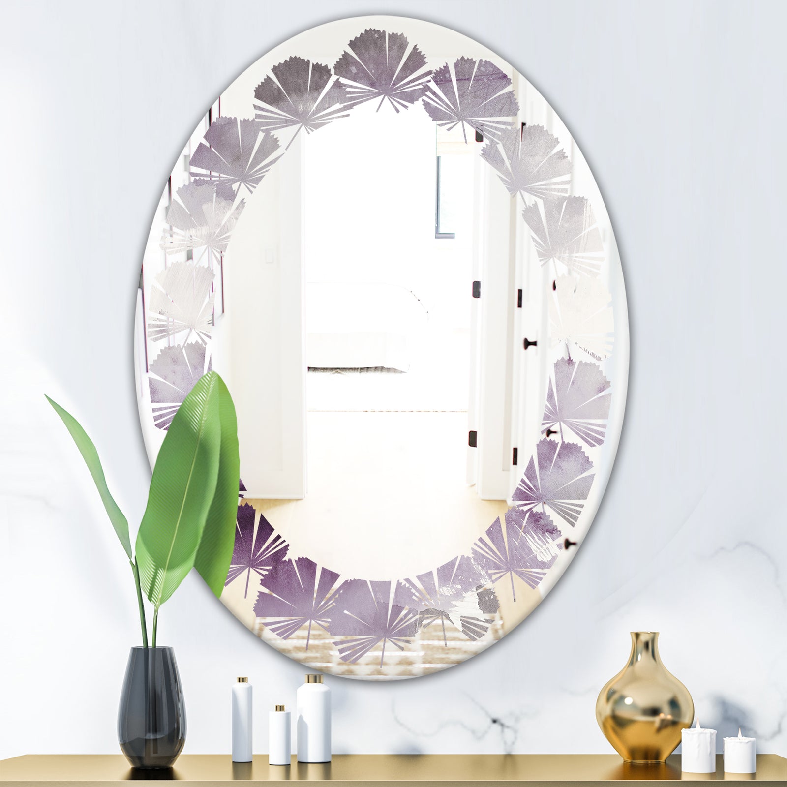 Porch Den 'Midnight At The Lake II Amethyst and Grey - Wall Mirror