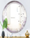 Midnight At The Lake II Amethyst and Grey - Modern Round or Oval Wall Mirror - Triple C