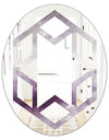 Midnight At The Lake II Amethyst and Grey - Modern Round or Oval Wall Mirror - Hexagon Star