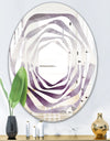 Midnight At The Lake II Amethyst and Grey - Modern Round or Oval Wall Mirror - Whirl