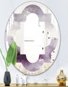 Midnight At The Lake II Amethyst and Grey - Modern Round or Oval Wall Mirror - Quatrefoil