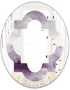 Midnight At The Lake II Amethyst and Grey - Modern Round or Oval Wall Mirror - Quatrefoil