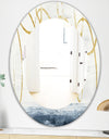 Gold Abstract Geometric Shape - Modern Mirror - Oval or Round Wall Mirror