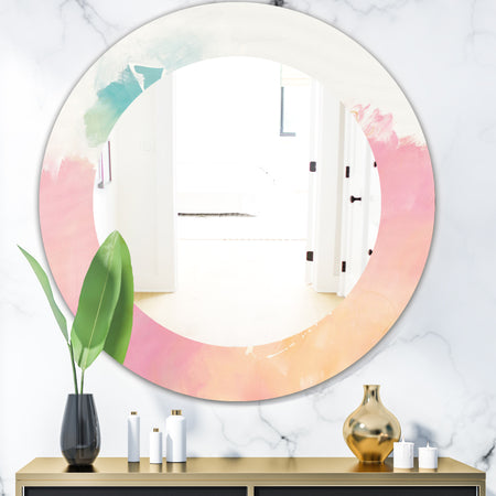 Pink Dream - Modern Mirror - Frameless Oval or Round Wall Mirror