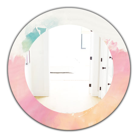 Pink Dream - Modern Mirror - Frameless Oval or Round Wall Mirror