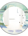 Blue Abstract Panel I - Modern Mirror - Oval or Round Wall Mirror