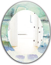 Blue Abstract Panel I - Modern Mirror - Oval or Round Wall Mirror