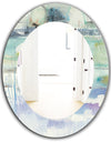 Blue Abstract Panel II - Modern Mirror - Oval or Round Wall Mirror