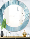 Blue Modern Water III - Modern Mirror - Oval or Round Wall Mirror