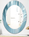 Blue Modern Water III - Modern Mirror - Oval or Round Wall Mirror