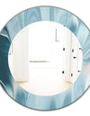 Blue Modern Water I - Modern Mirror - Oval or Round Wall Mirror