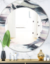Grey Marbling V - Modern Mirror - Oval or Round Wall Mirror