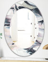 Grey Marbling V - Modern Mirror - Oval or Round Wall Mirror