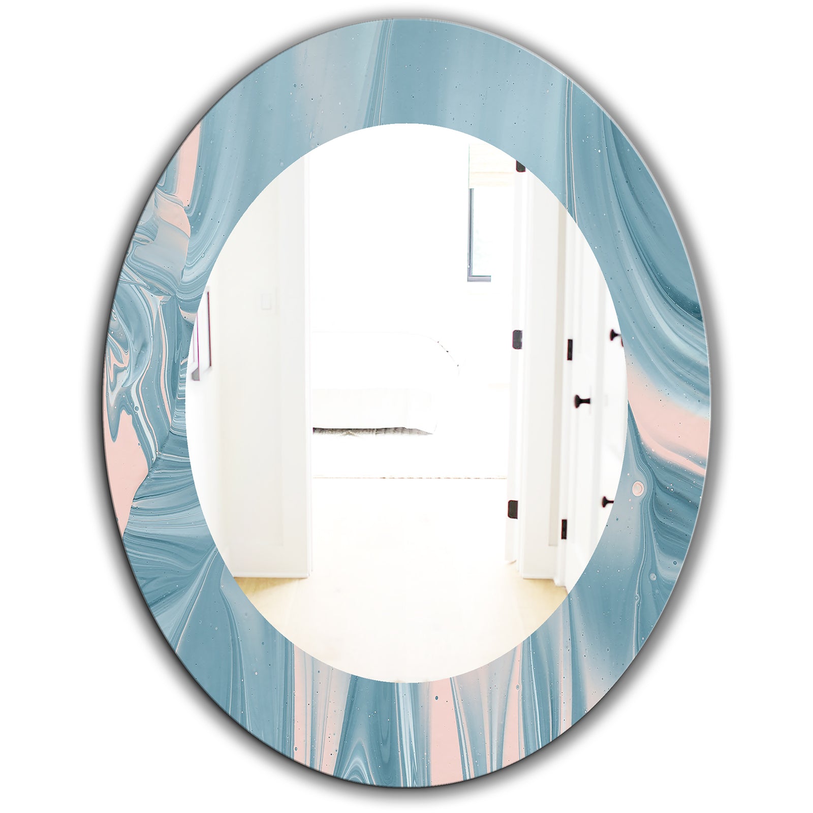 Abstract Water I - Traditional Mirror - Oval or Round Wall Mirror