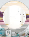 Painted Purple and Gold Landscape II - Farmhouse Mirror - Oval or Round Wall Mirror