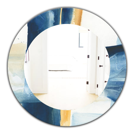 Indigo Panel IV - Modern Mirror - Oval or Round Wall Mirror