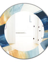 Indigo Panel I - Modern Mirror - Oval or Round Wall Mirror