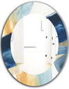 Indigo Panel I - Modern Mirror - Oval or Round Wall Mirror