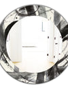 Black and White Minimalistic Painting - Modern Mirror - Oval or Round Wall Mirror