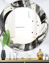Black and White Minimalistic Painting - Modern Mirror - Oval or Round Wall Mirror