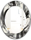 Black and White Minimalistic Painting - Modern Mirror - Oval or Round Wall Mirror