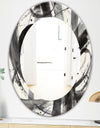 Black and White Minimalistic Painting - Modern Mirror - Oval or Round Wall Mirror