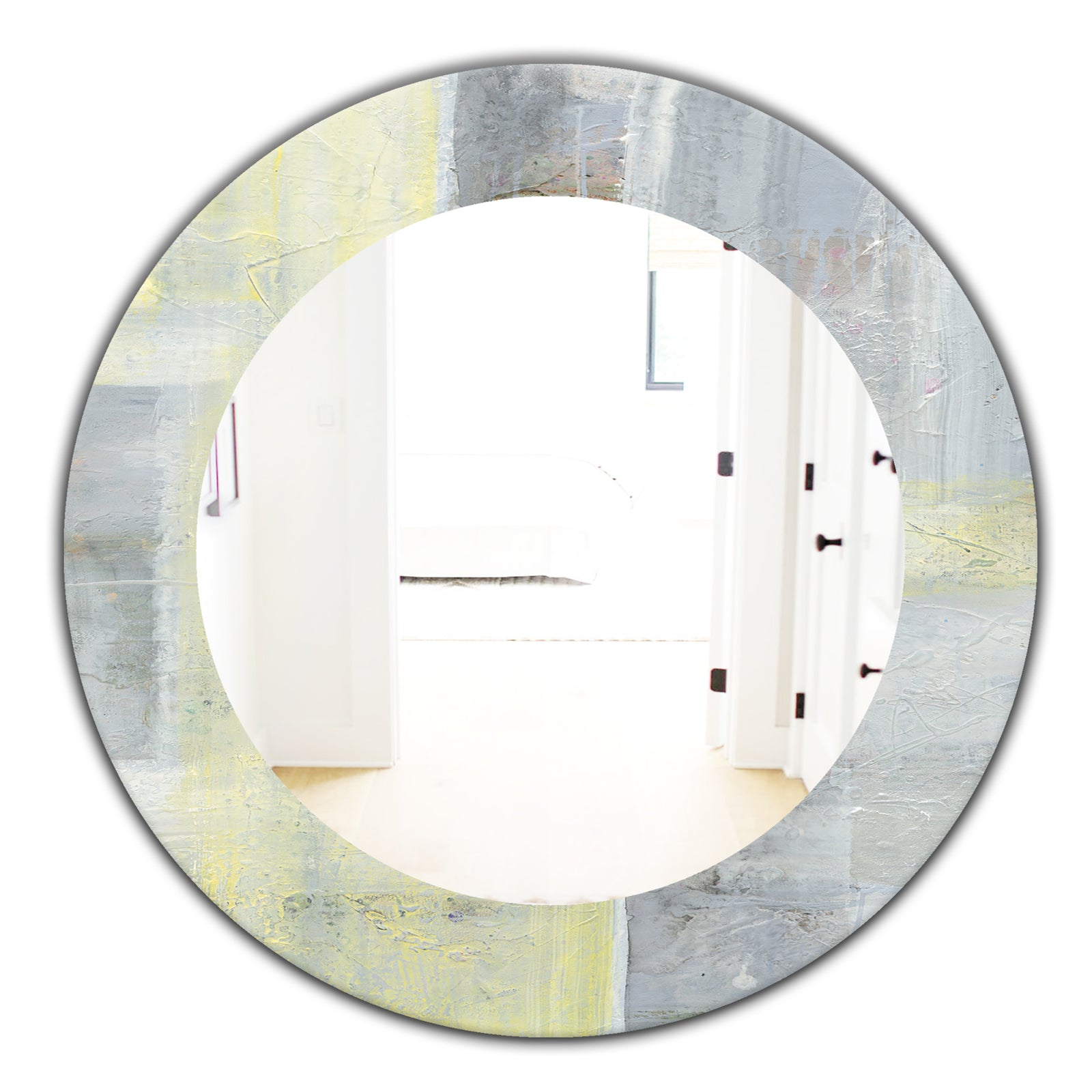 Patchwork Abstract II - Modern Mirror - Oval or Round Wall Mirror