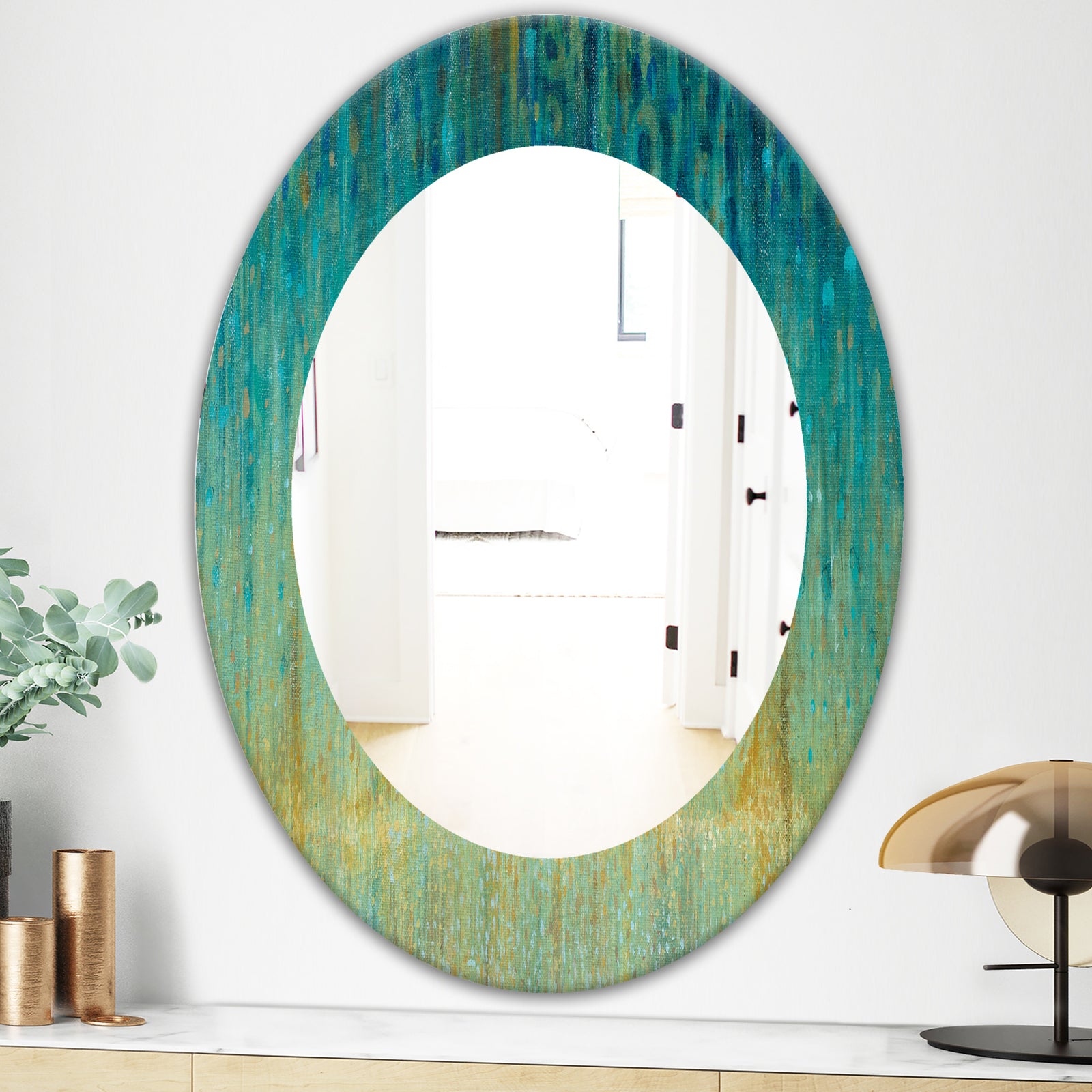 Porch & Den 'Rain Abstract Panel - Modern Bathroom Mirror