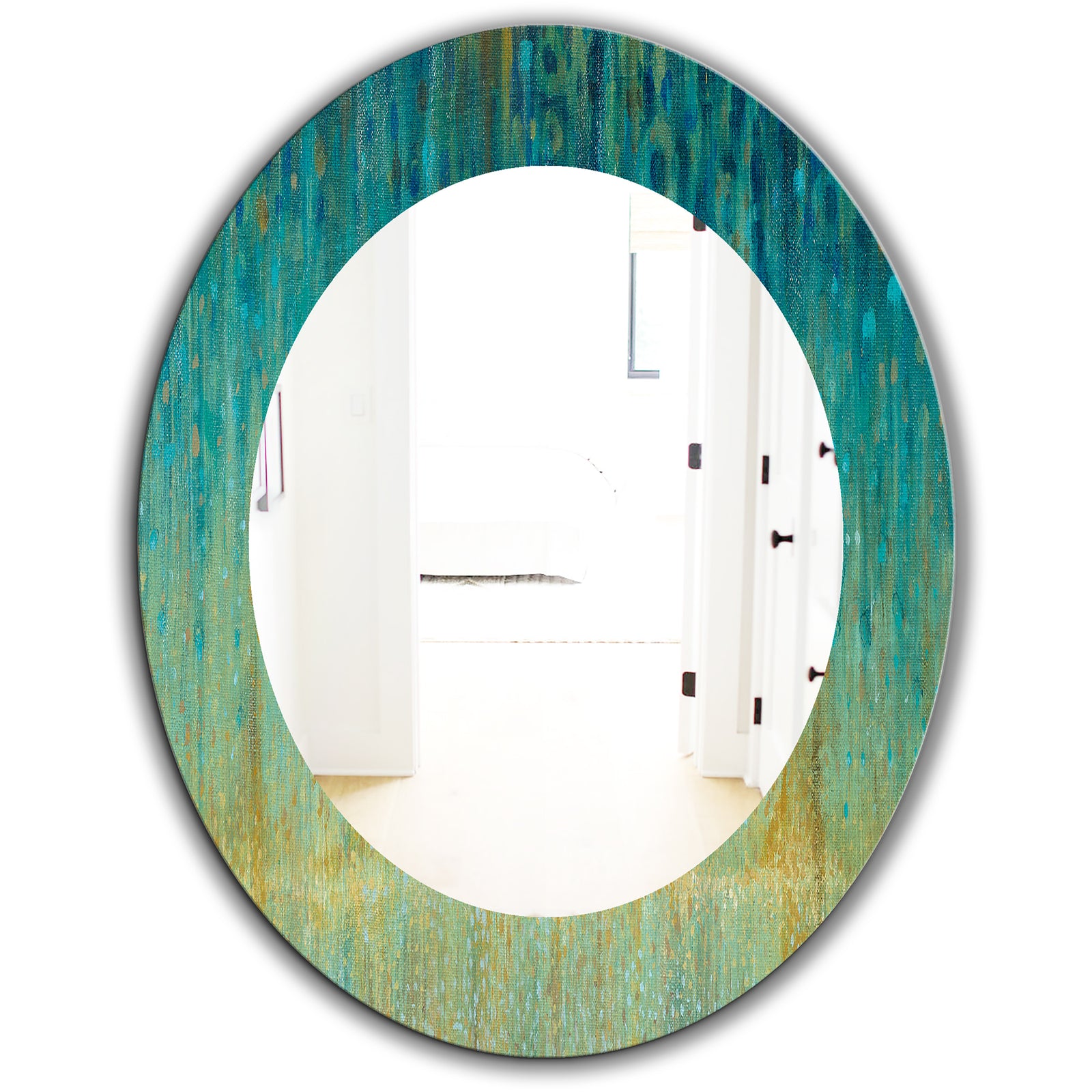 Porch & Den 'Rain Abstract Panel - Modern Bathroom Mirror