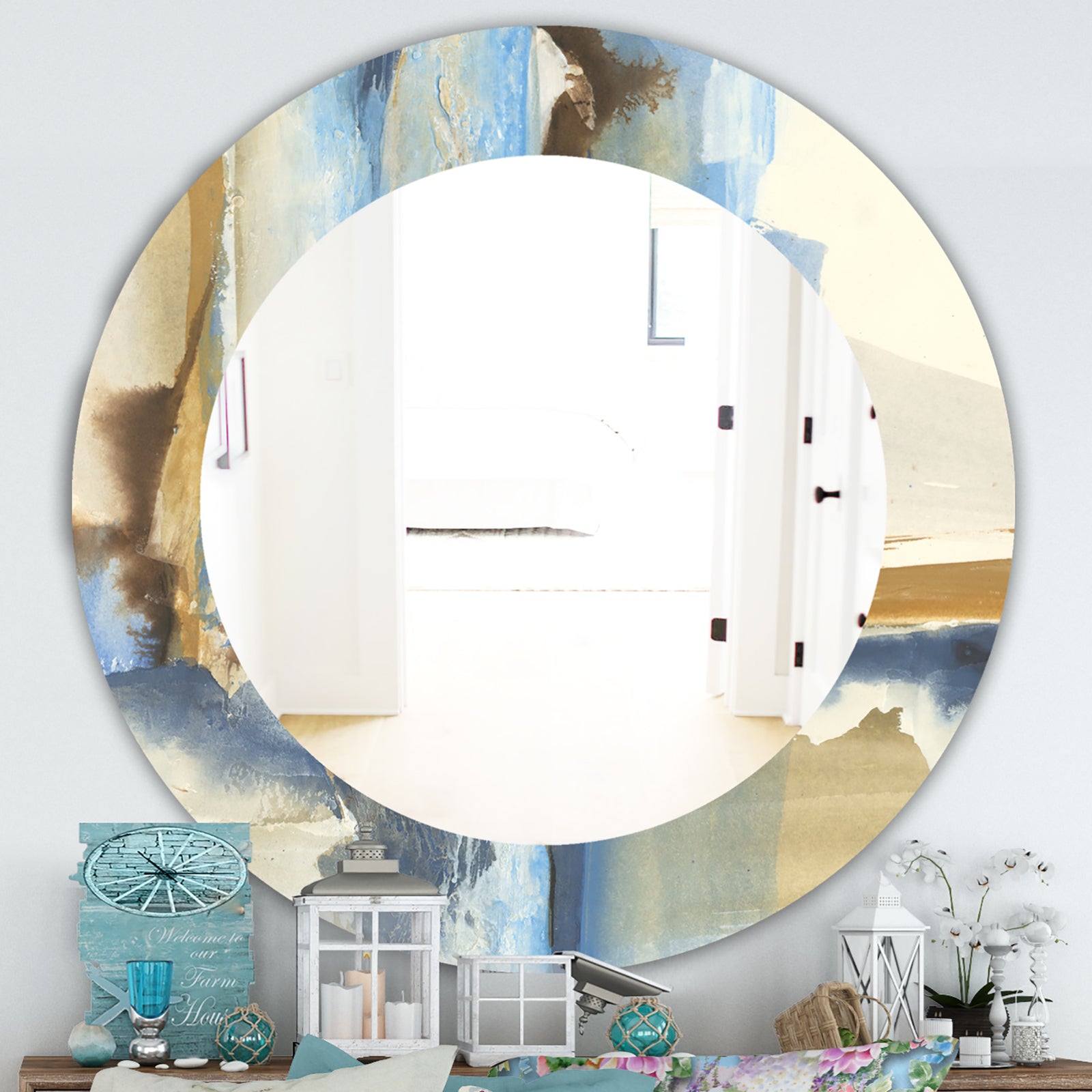 River Run II - Traditional Mirror - Frameless Oval or Round Wall Mirror