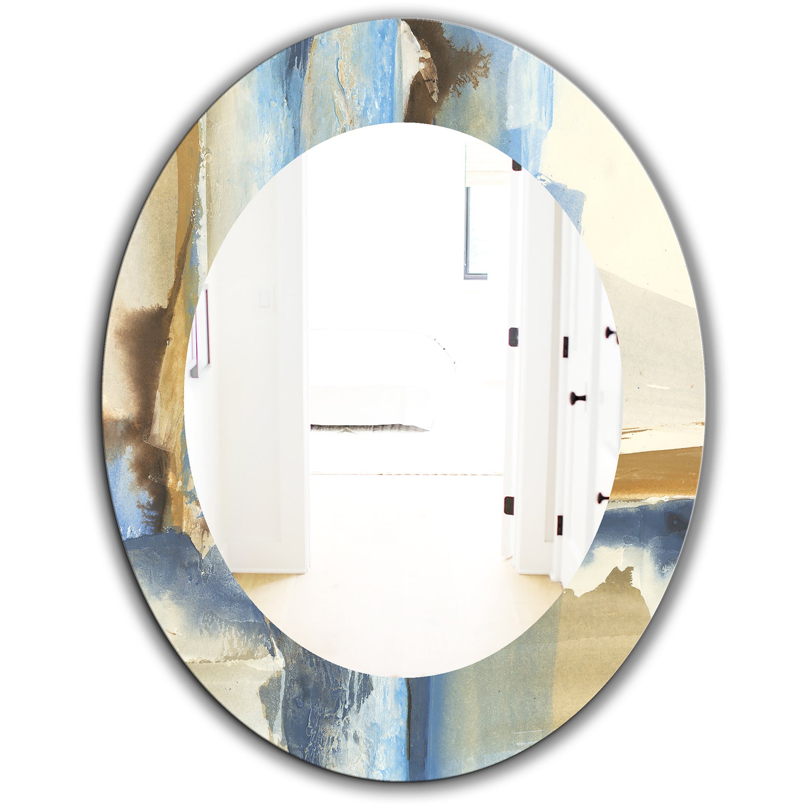River Run II - Traditional Mirror - Frameless Oval or Round Wall Mirror