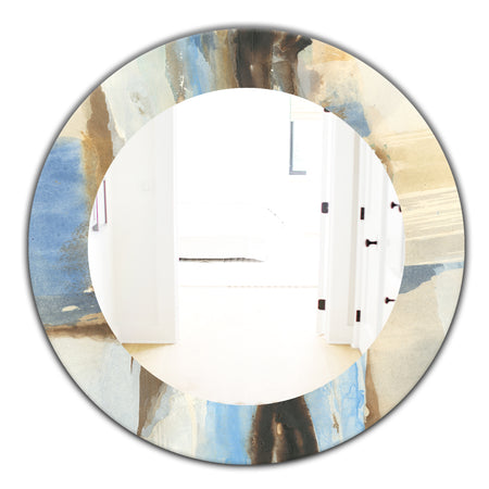 River Run I - Modern Mirror - Frameless Oval or Round Wall Mirror