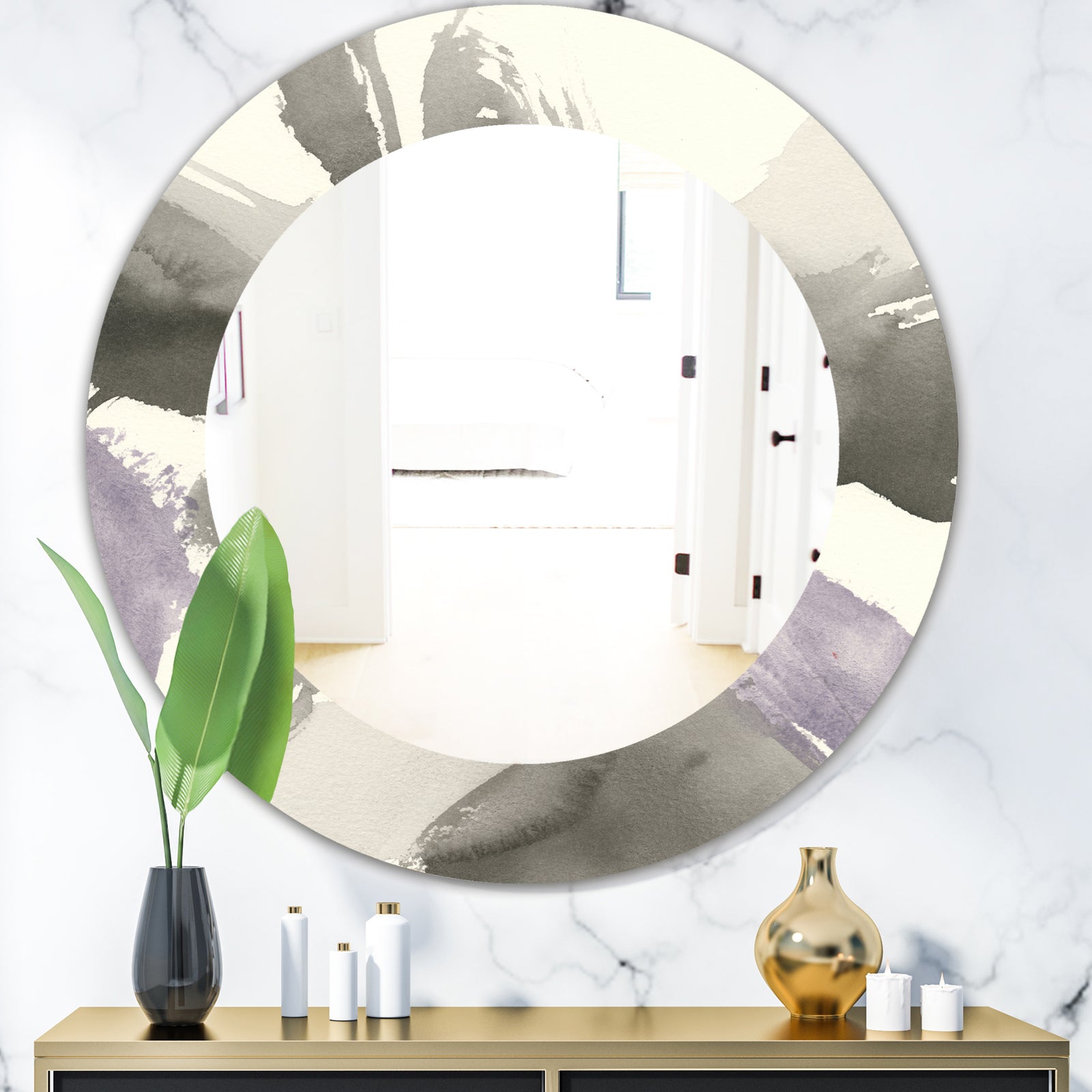 Minimal Geometric Gesture IV - Modern Mirror - Oval or Round Wall Mirror
